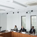 Professional audio solutions setup in modern boardroom conference space